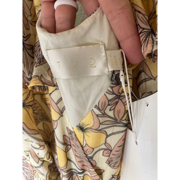 The Jetset Diaries Frangapani Maxi Dress Size Medium Yellow Floral Print New - Picture 7 of 9